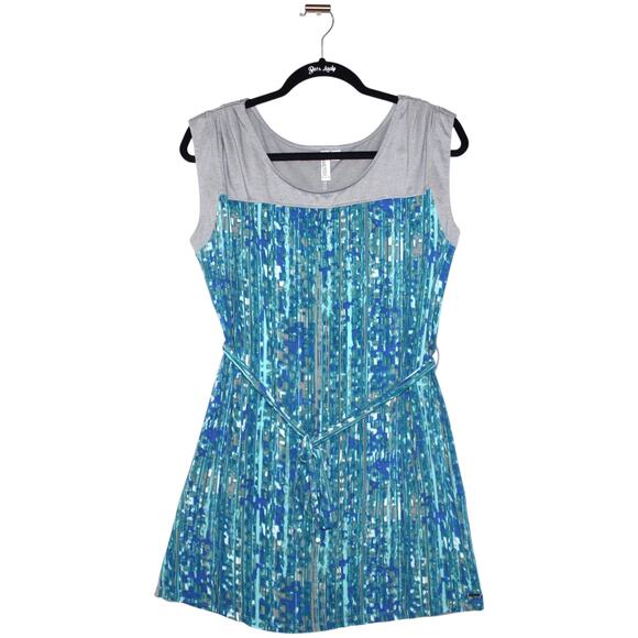 Hang Ten Turquoise and Grey Top with Tie Size Medium - Picture 1 of 3